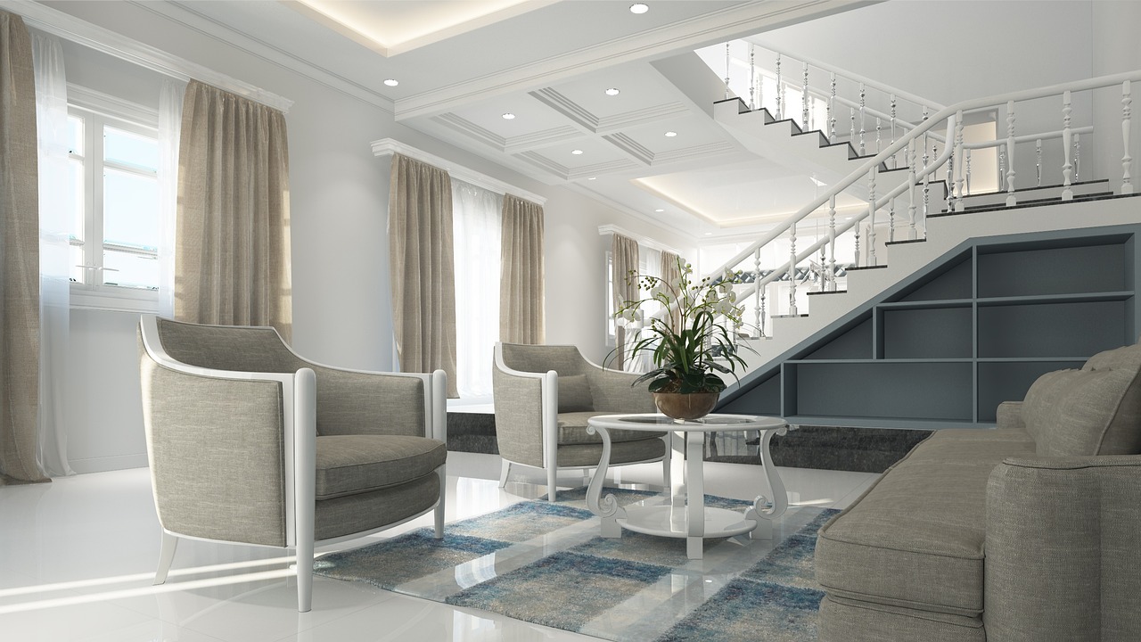 Moderne slaapkamer met witte 3D-wanddecoratie. Moderne slaapkamer met witte 3D-wanddecoratie.